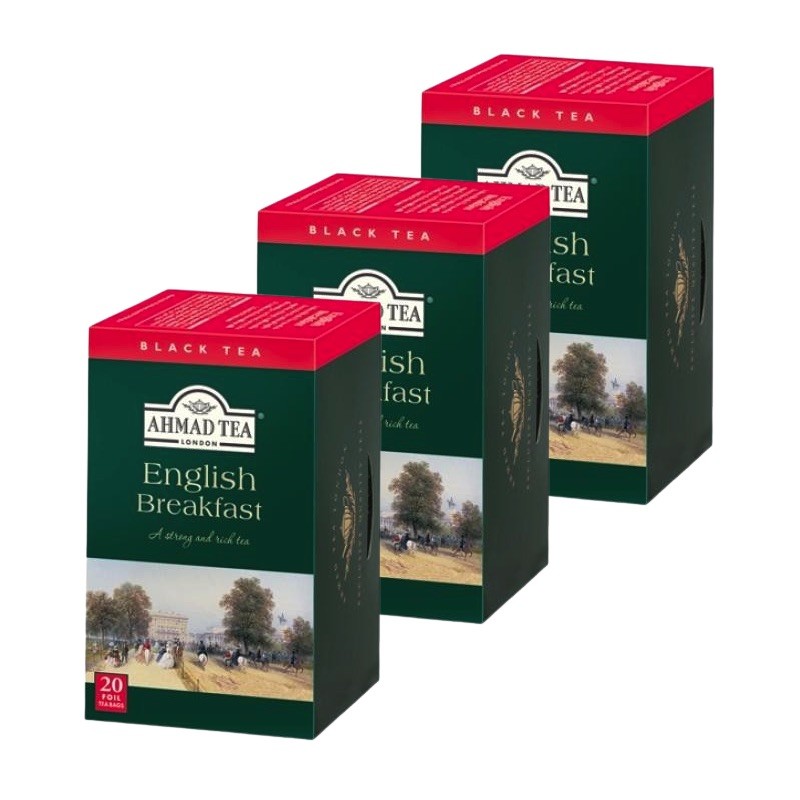 Thé noir Ahmad English Breakfast - 3 Boites de 20 sachets