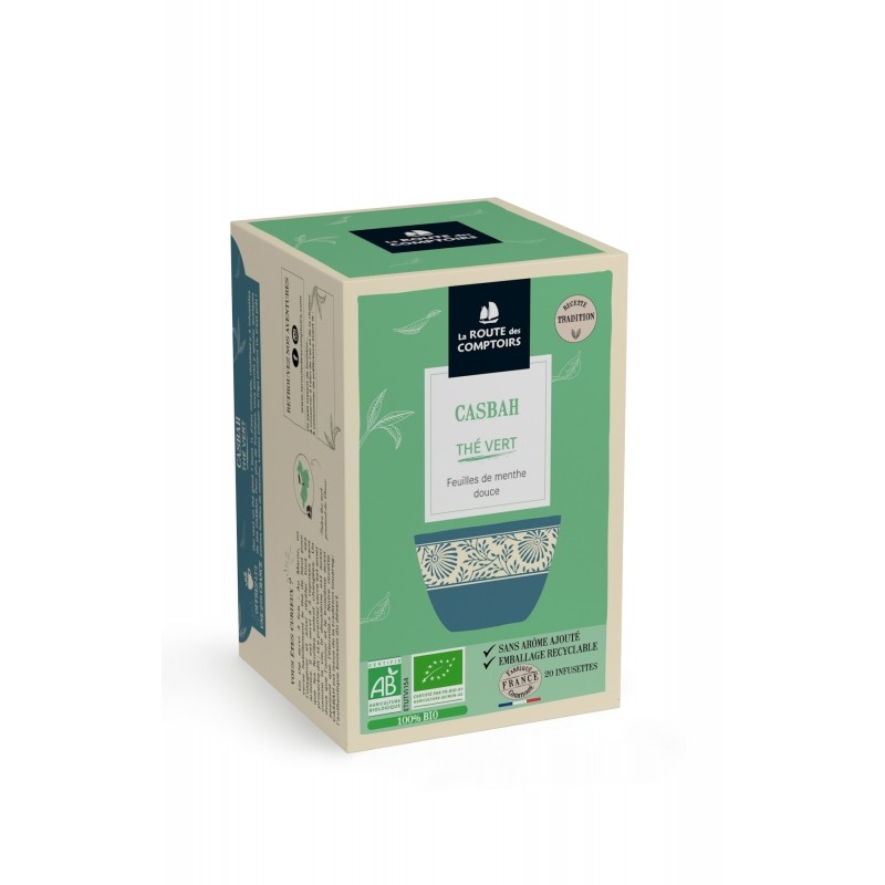 Thé Vert Menthe Bio - Boite de 20 sachets