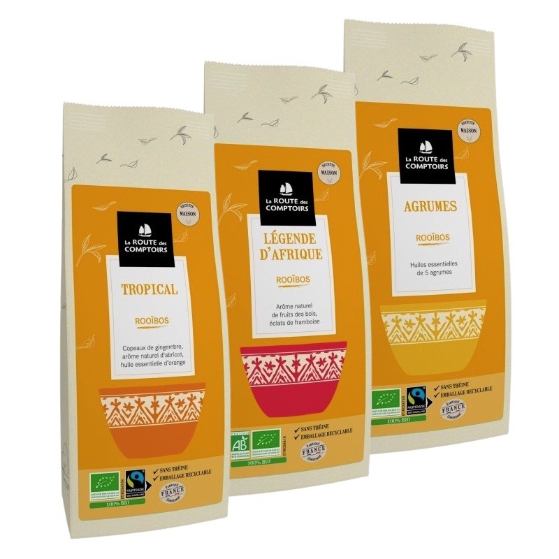 Pack Éco Rooibos aromatisés Bio - 3 Sachets de 100g