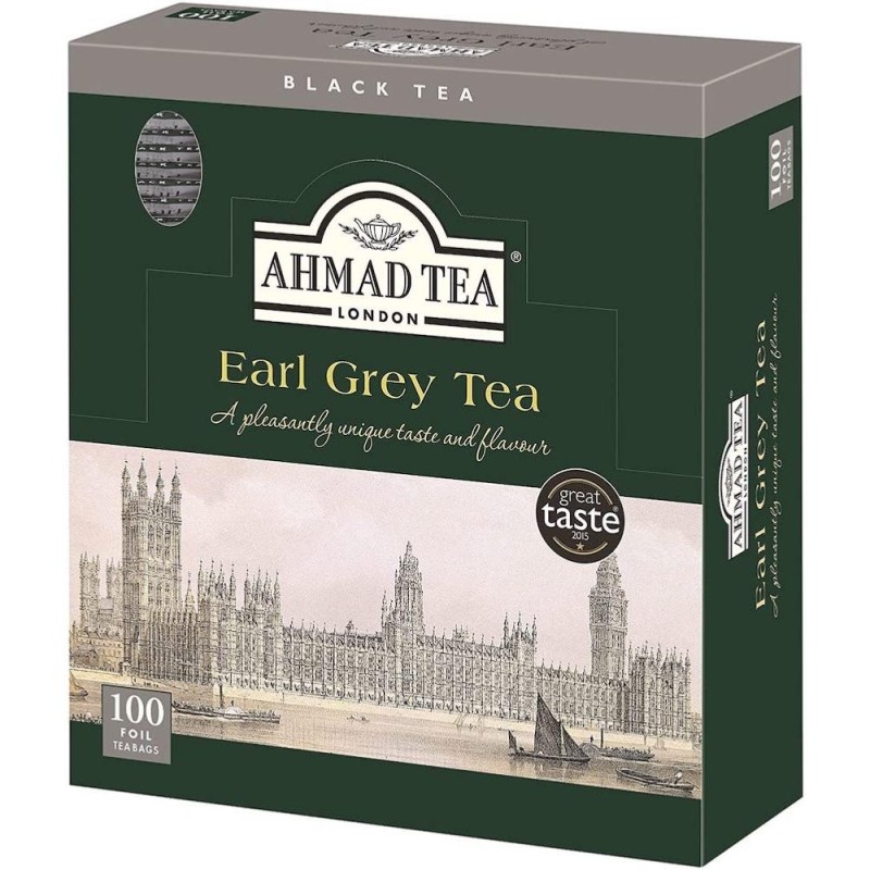 Thé noir Ahmad Earl Grey - Boite de 100 sachets