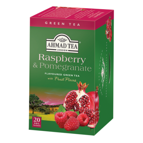 Thé vert Ahmad framboise grenade - Boite de 20 sachets