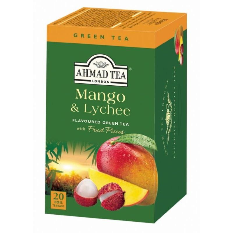 Thé vert Ahmad Mangue et Litchi - Boite de 20 sachets