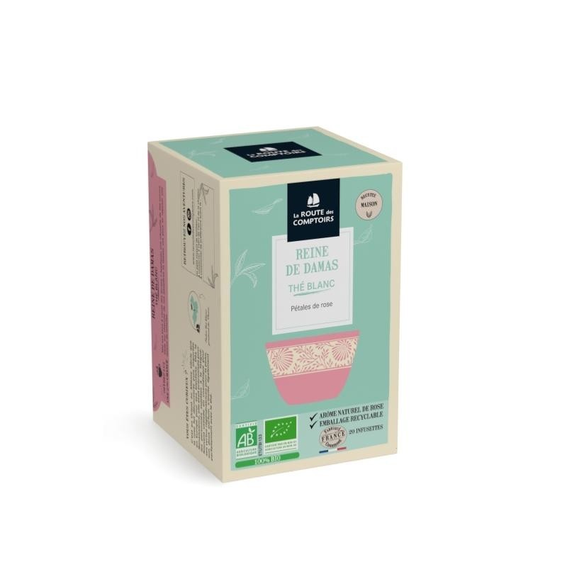 Thé Blanc Reine de Damas Bio - Boite de 20 sachets